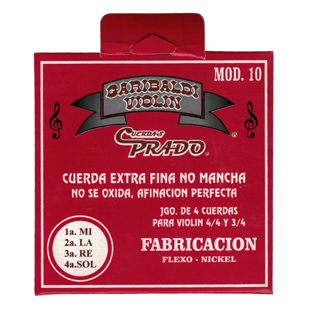 Cuerdas Para Violín 4/4 Garibaldi Prado Rojas Juego Set 4
