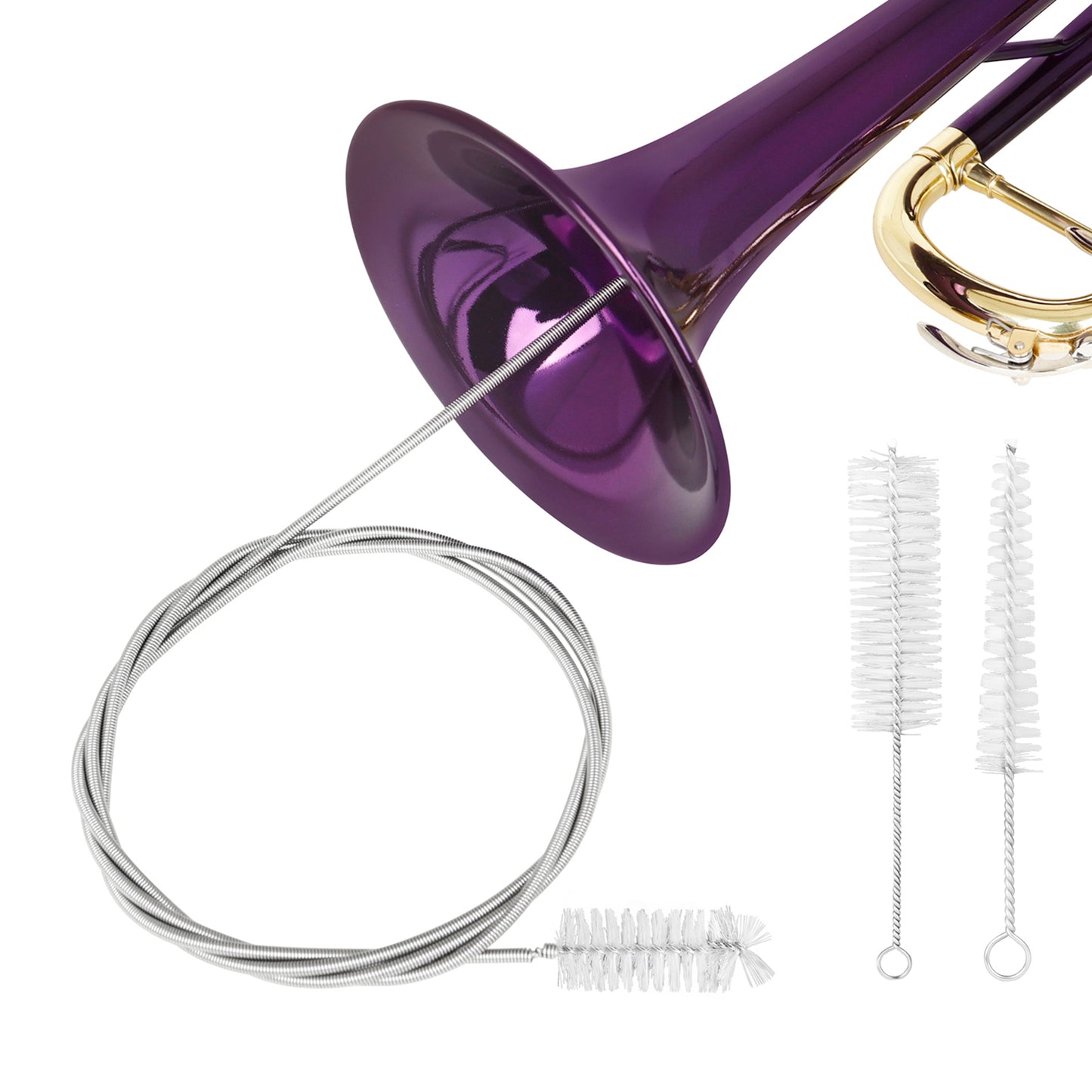 Kit De Limpieza Para Trompeta Cepillo Escobeta Escobillón